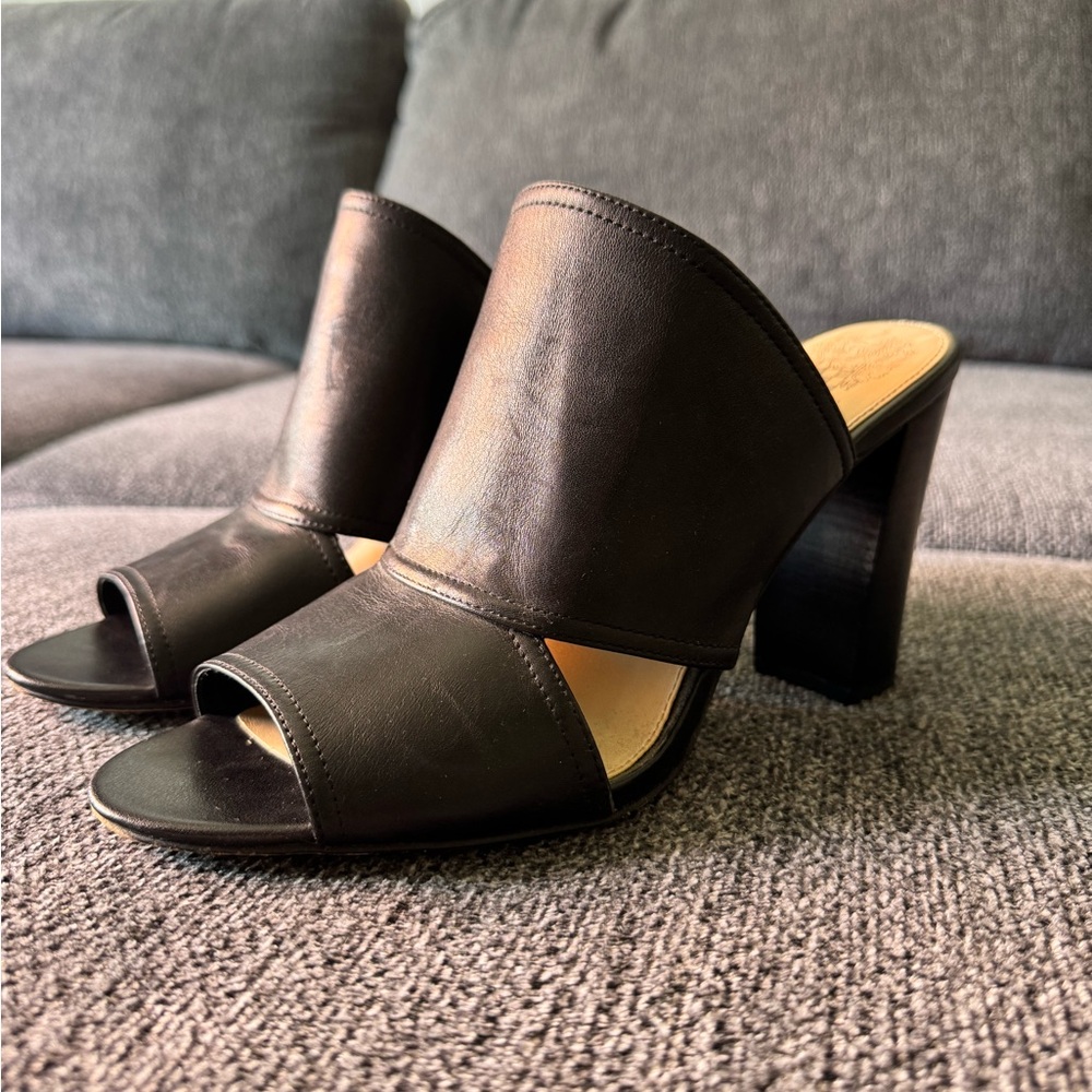 Vince Camuto Black Leather Mules